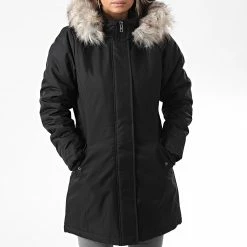 Bon marché 👏 Parka Fourrure Femme Katy Noir de Only ✨