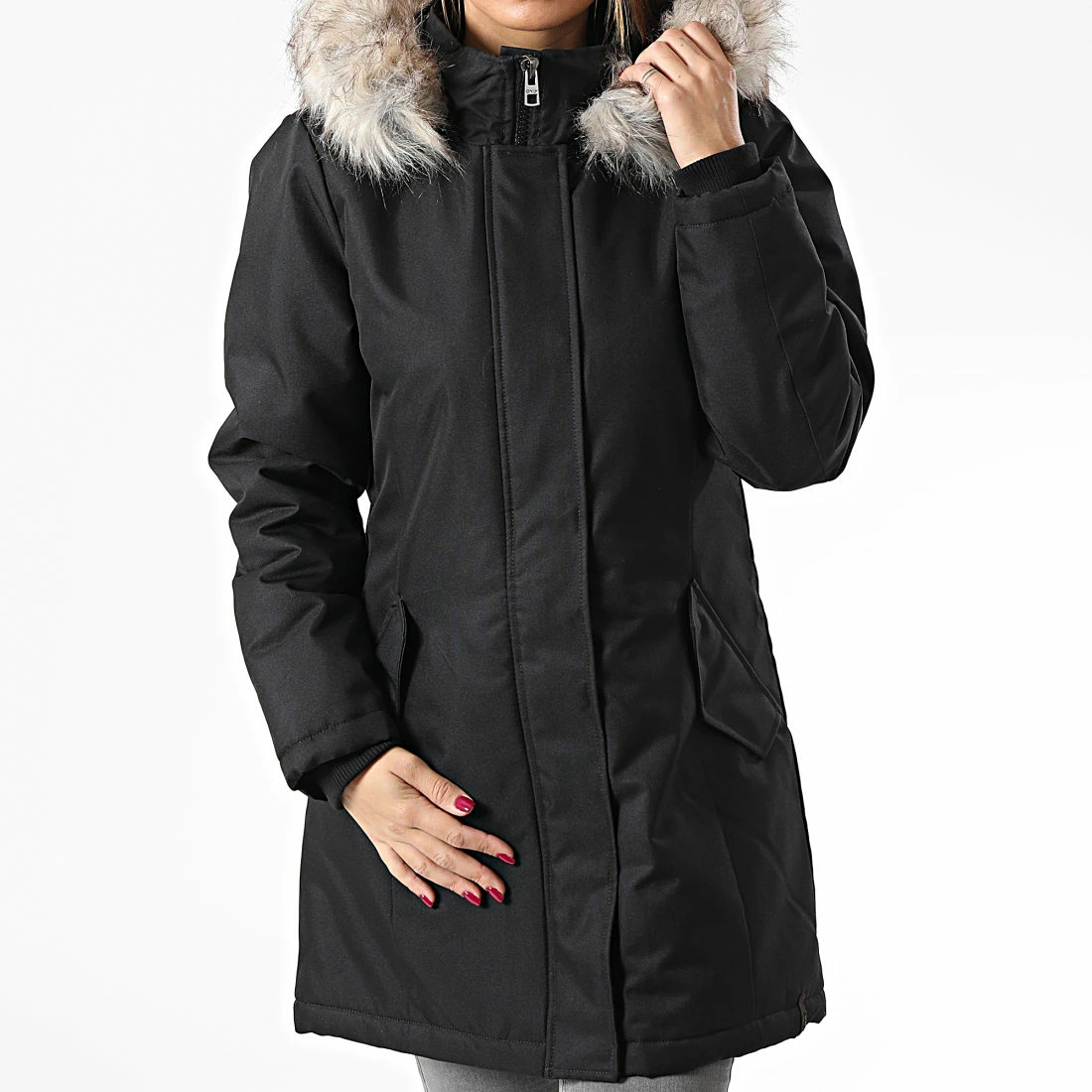 Bon marché 👏 Parka Fourrure Femme Katy Noir de Only ✨ 3 Bon marché 👏 Parka Fourrure Femme Katy Noir de Only ✨ – Image 3