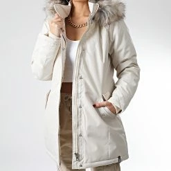 Vente flash 😀 Parka Foururre Femme Katy 15156573 Beige de Only ⌛