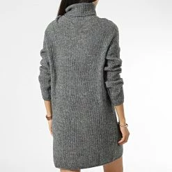 Promo 🔔 Robe Pull Femme Col Roulé Ingeborg Gris Anthracite Chiné de Only 🧨 -Promos Only Boutique only 341793 15244163 DARK GREY MEL 20221011T155052 04