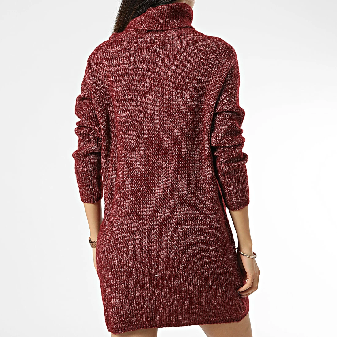 Meilleur prix 🤩 Robe Pull Col Roulé Femme Ingeborg Bordeaux Chiné de Only 🤩 4 Meilleur prix 🤩 Robe Pull Col Roulé Femme Ingeborg Bordeaux Chiné de Only 🤩 – Image 4