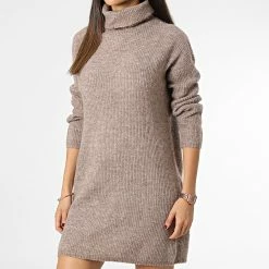 Budget 👍 Robe Pull Col Roulé Femme Ingeborg Marron Clair de Only ✔️ -Promos Only Boutique only 341797 15244163 FALCON MEL 20221011T155029 03