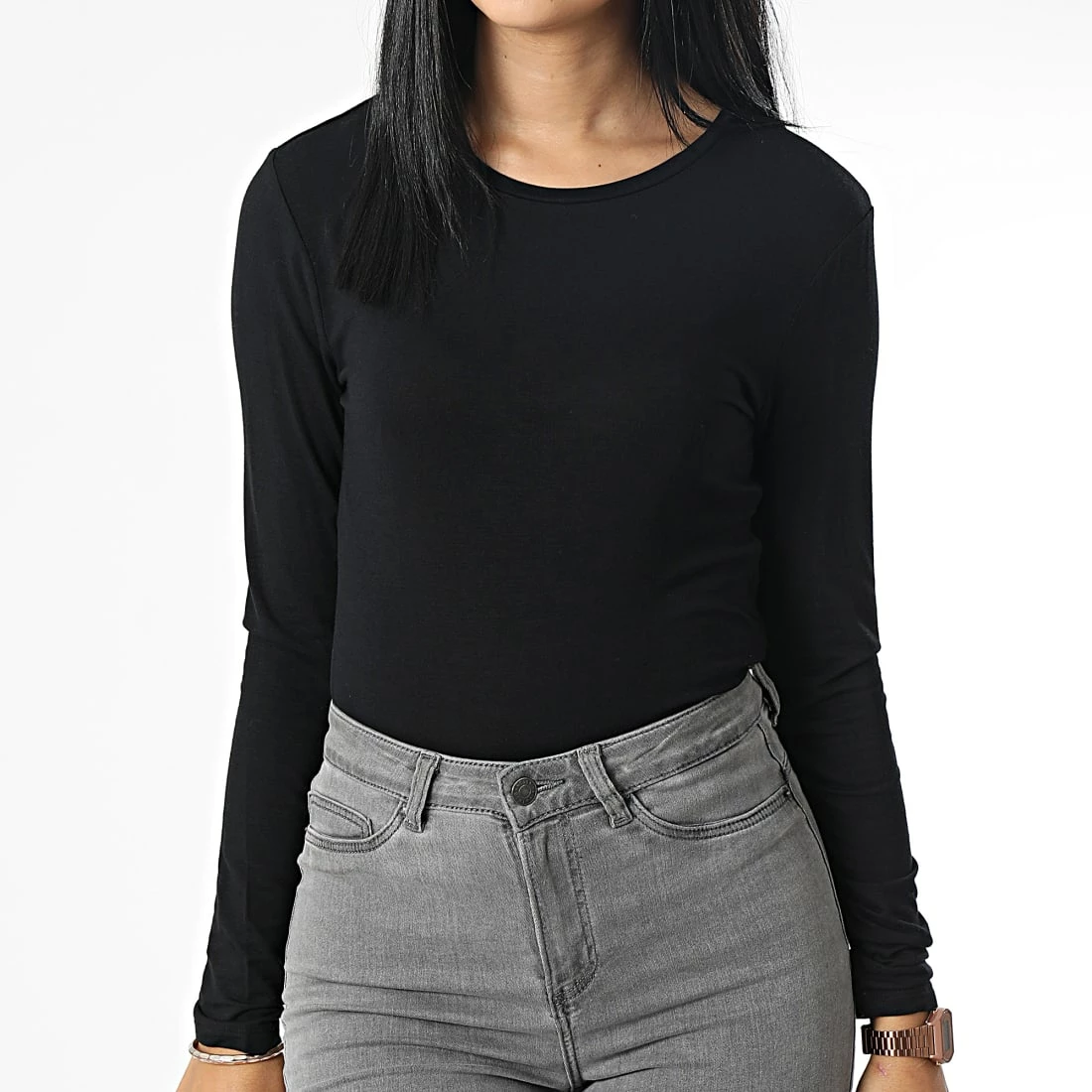 Acheter 🌟 Tee 👚 Shirt Manches Longues Femme Sandy Noir de Only 🥰 3 Acheter 🌟 Tee 👚 Shirt Manches Longues Femme Sandy Noir de Only 🥰 – Image 3