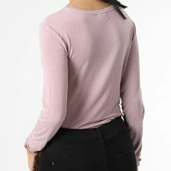 Nouveau ✔️ Tee 👚 Shirt Manches Longues Femme Sandy Rose de Only 🛒 -Promos Only Boutique only 342031 15272092 ELDERBERRY 20221031T155203 04