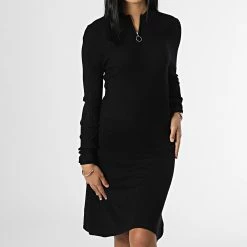Remise ⌛ Robe Femme Col Zippé Hazel Dee Noir de Only 🔔 -Promos Only Boutique only 342033 15261975 BLACK 20221104T160318 03