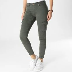 Coupon ✔️ Pantalon Cargo Skinny Femme Missouri Vert Kaki de Only ✔️
