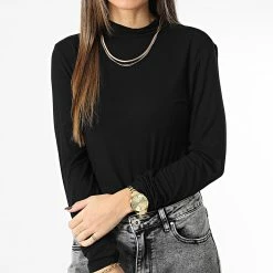 Meilleure vente ❤️ Tee 👚 Shirt Manches Longues Femme Sandy Noir de Only 🛒
