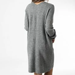 Sortie ⭐ Robe Pull Femme Elanora Gris Chiné de Only 🔔 -Promos Only Boutique only 343857 15207844 DARK GREY MELANGE 20221115T135745 04