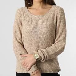 Le moins cher 😉 Pull Femme Geena Beige de Only 👏