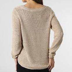 Le moins cher 😉 Pull Femme Geena Beige de Only 👏 -Promos Only Boutique only 343859 15113356 HUMUS 20221118T161252 04