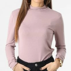Meilleure affaire ✨ Tee 👚 Shirt Manches Longues Femme Sandy 15276816 Rose de Only 😍 -Promos Only Boutique only 343874 15276816 ELDERBERRY 20221118T161239 03