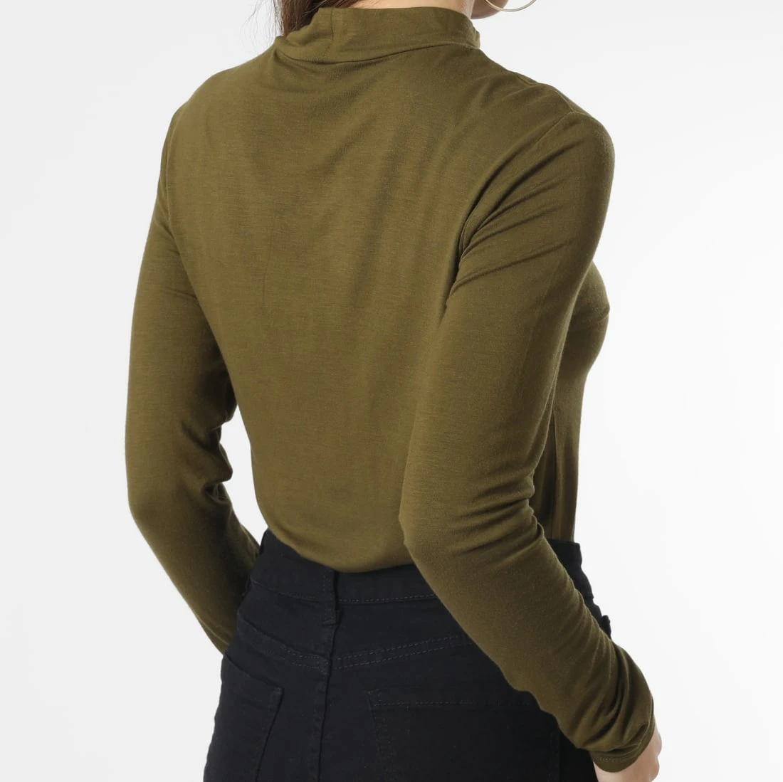 Budget 👍 Tee 👕 Shirt Manches Longues Femme Sandy 15276816 Vert Kaki de Only 😍 4 Budget 👍 Tee 👕 Shirt Manches Longues Femme Sandy 15276816 Vert Kaki de Only 😍 – Image 4