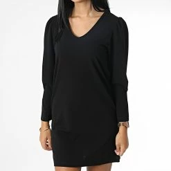 Budget 😀 Robe Femme Col V Catia Noir de Only 🤩 -Promos Only Boutique only 344388 15275522 BLACK 20221103T113424 03