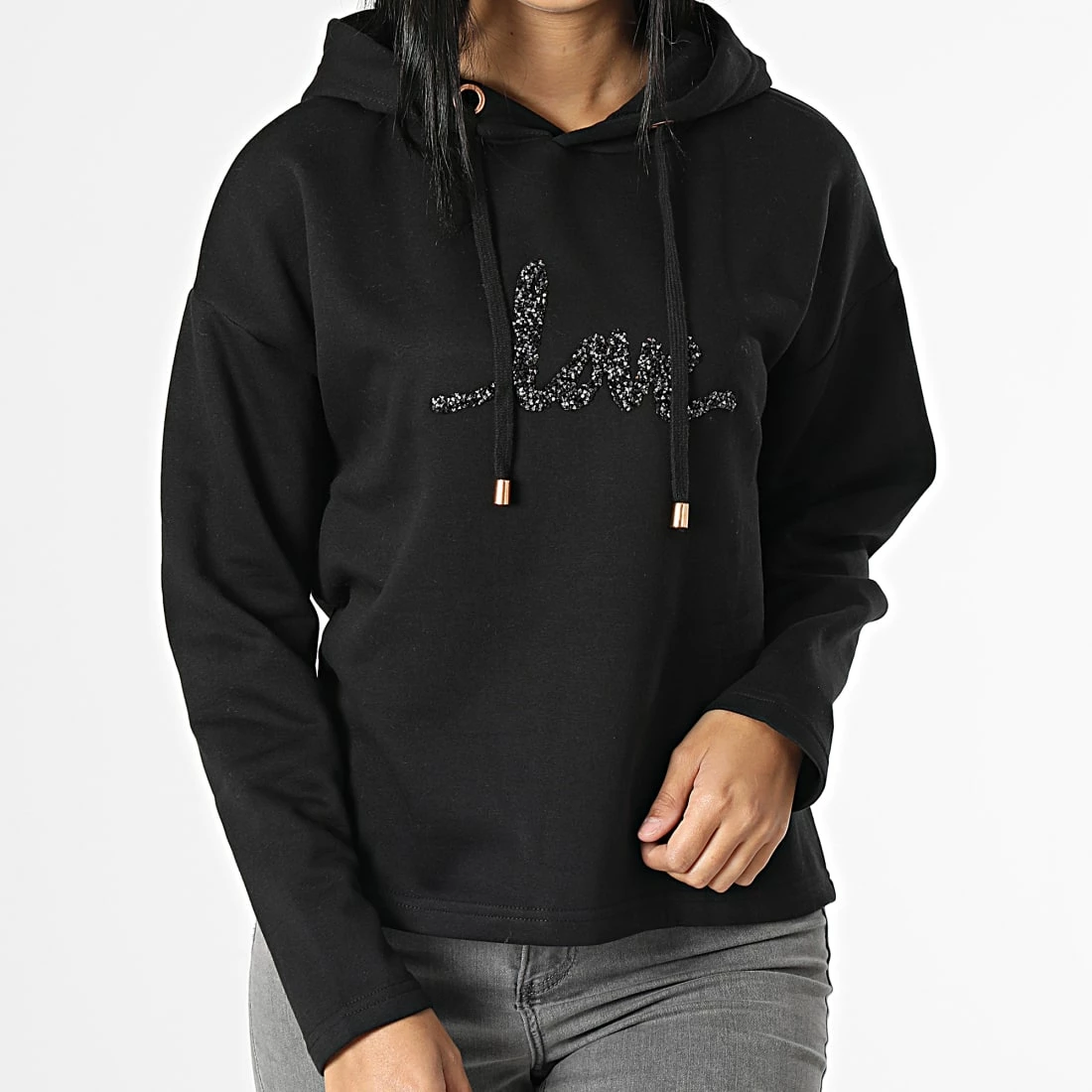 Meilleure affaire 👏 Sweat Capuche Femme Naja Noir de Only 🥰 1 Meilleure affaire 👏 Sweat Capuche Femme Naja Noir de Only 🥰