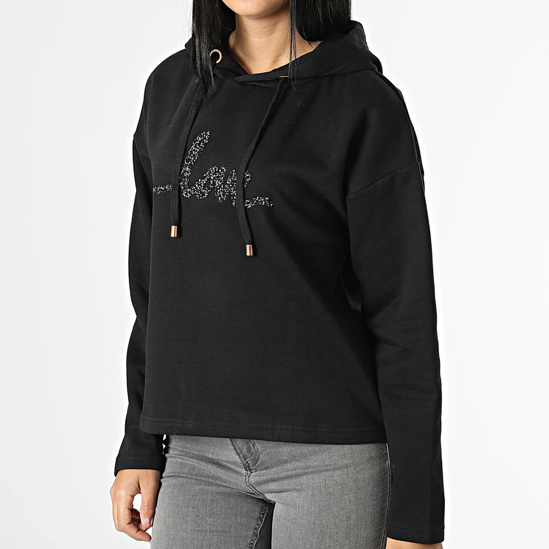 Meilleure affaire 👏 Sweat Capuche Femme Naja Noir de Only 🥰 3 Meilleure affaire 👏 Sweat Capuche Femme Naja Noir de Only 🥰 – Image 3