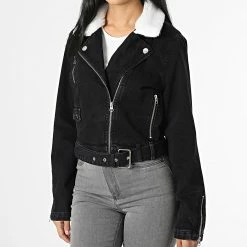 Top 10 ⭐ Veste Biker Jean Femme Col Fourrure Hadley Noir de Only ⌛ -Promos Only Boutique only 346761 15239105 BLACK 20221108T135216 03