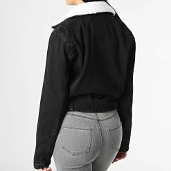 Top 10 ⭐ Veste Biker Jean Femme Col Fourrure Hadley Noir de Only ⌛ -Promos Only Boutique only 346761 15239105 BLACK 20221108T135218 04